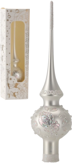 Witte piek voor kerstboom - 1 stuk