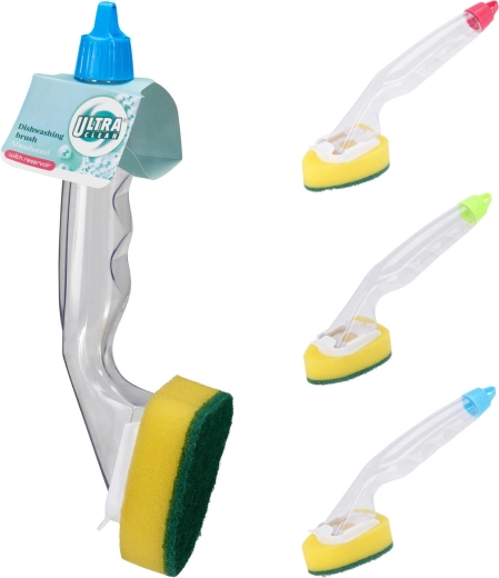Dishwashing sponge with built-in detergent dispenser 25 cm