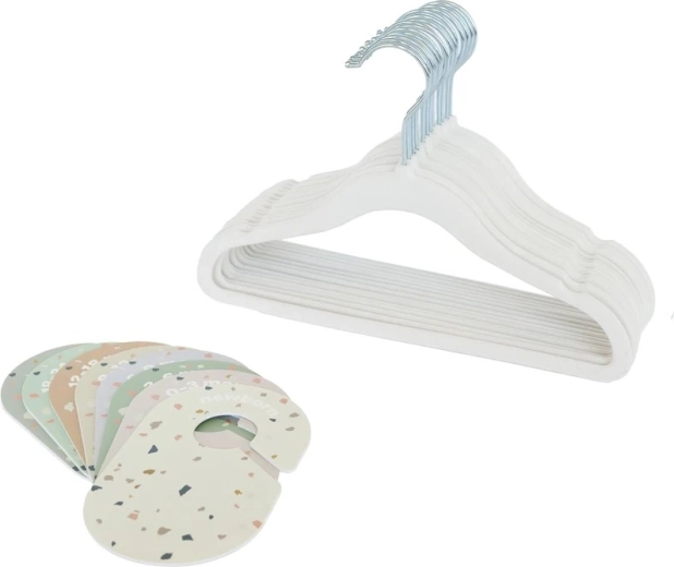 3 Sprouts set hangers en kledingkastverdelers cream/terrazzo