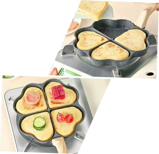 Vier hartvormige vakjes voor meerdere porties tegelijk