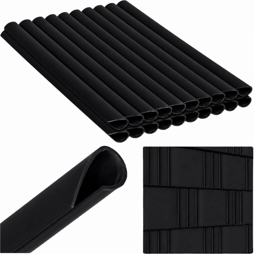 Black mounting clips for fence privacy tape 19 cm, 20 pcs