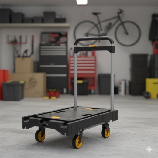 Folding handle for space saving