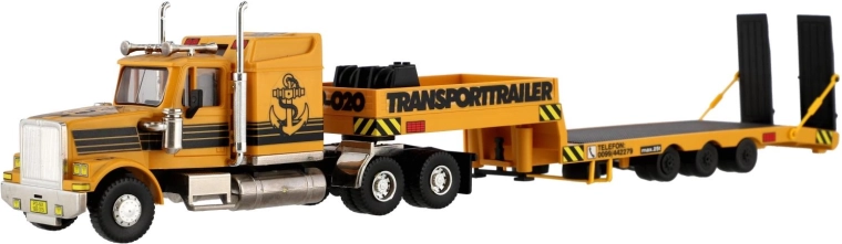 Trekker met transportdieplader