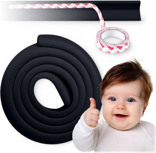 Protection d’angle en mousse de sécurité RICOKIDS, noire, 2 m