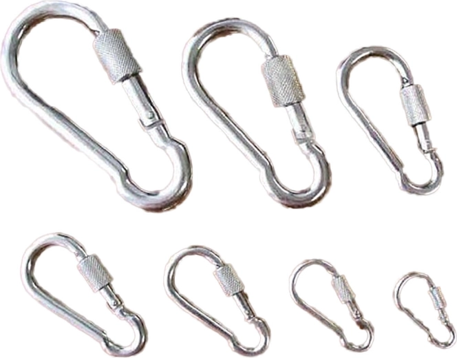 Carabiner with locking nut 120–140 mm Zn, load capacity 400 kg (5 pcs)