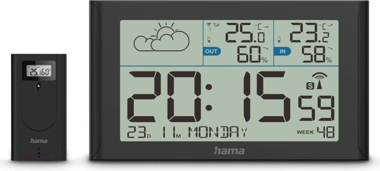 Hama Sylt Station météo avec thermomètre et hygromètre - noir