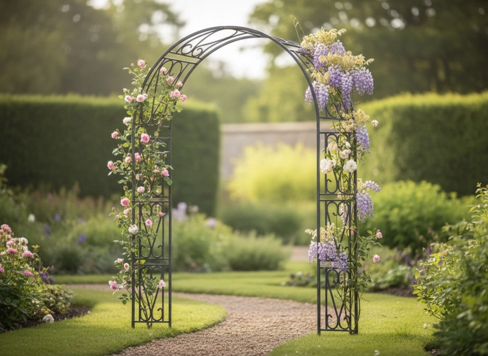 Entrée élégante et point focal du jardin