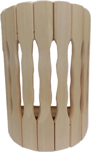 Sauna-Lampenschirm Natural Wellen aus Erlenholz, Ecke