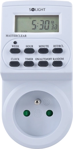 Interrupteur horaire numérique Solight pour prise avec écran LCD
