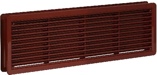 Grille d’aération de porte 400 × 130 mm, marron, plastique (2 pcs)