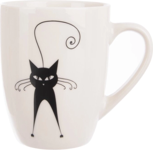Porcelain mug with cat motif 370 ml