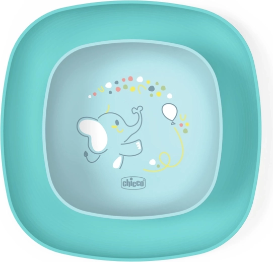Chicco eetset kom en bord blauw 12m+