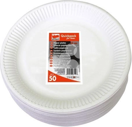 Papieren wegwerpborden 23 cm, wit (50 stuks)