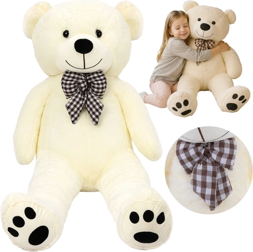 Plüschbär Kruzzel XL 146 cm ecru mit Schleife