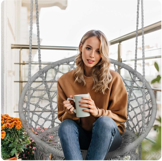 Comfortable seat and high backrest