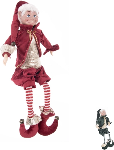 Decorative seated polyresin elf 72 cm
