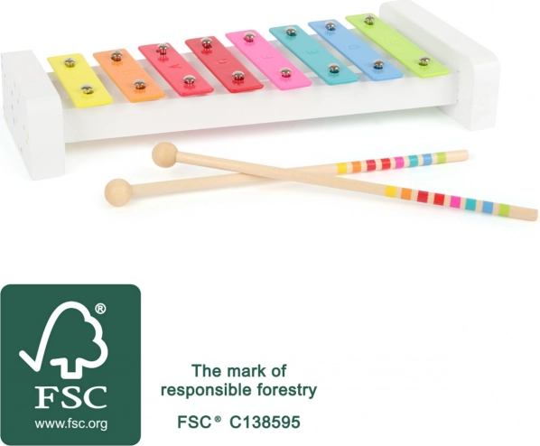 SMALL FOOT wooden xylophone with metal keys (FSC)
