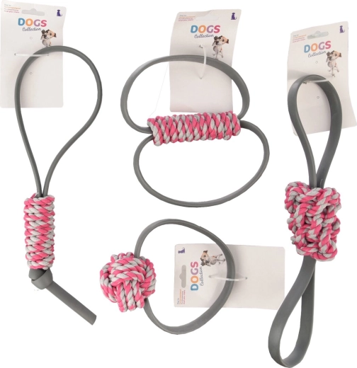 Rope dog toy with knot (assort 4 variants)