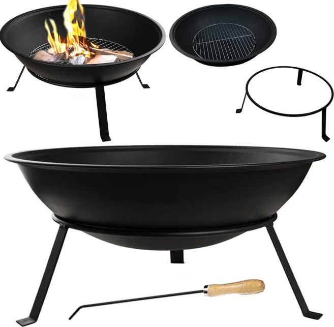 Garden Firepit with Grill 55 cm