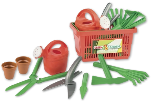 Androni Kids’ Gardening Set in a Basket, 9 Pieces