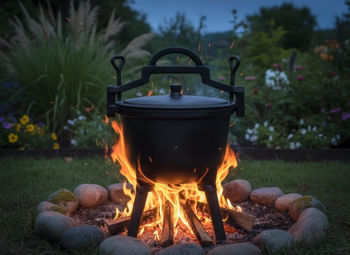 Stabiler Dreibeinständer zum Kochen über dem Feuer