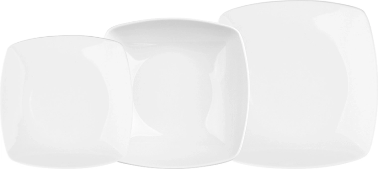 Service de table blanc MariaPaula MODERNA 18 pièces (pour 6 personnes) assiettes carrées