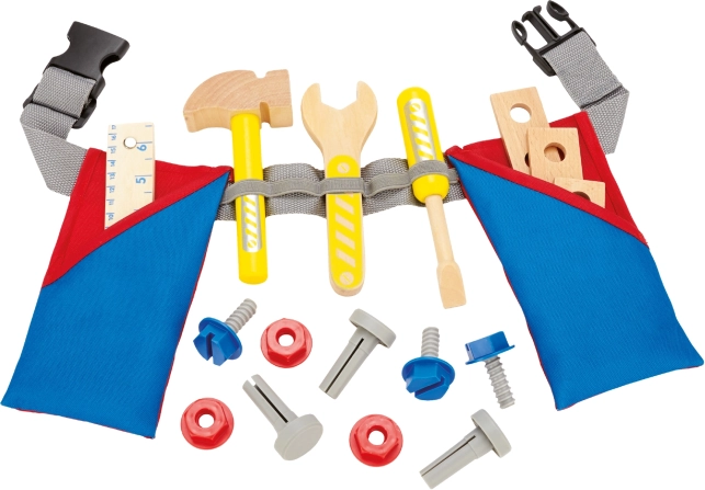 Bino children's tool belt with tools, 17 pieces