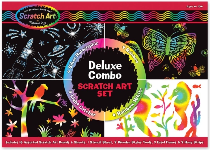 Deluxe Melissa & Doug Scratch Art Set, 16 pcs