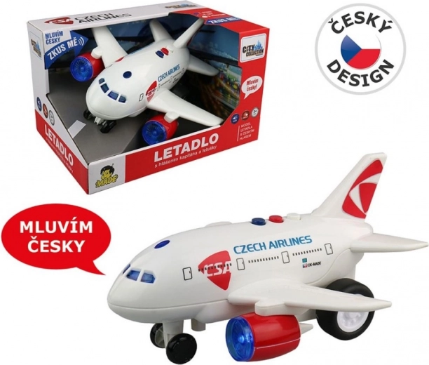 Avion ČSA avec annonces du capitaine et de l’hôtesse à inertie 20 cm