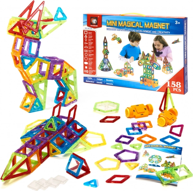 Jeu de construction magnétique pour enfants Magical Magnet 162 pièces
