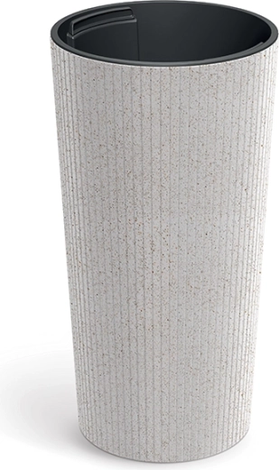 Bloempot Lamia Slim Eco Wood 20 cm wit