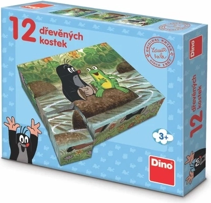 Dino houten blokken MOLLETJE en diertjes 12 stuks