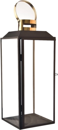 Metalen decoratieve lantaarn zwart-goud 34 cm