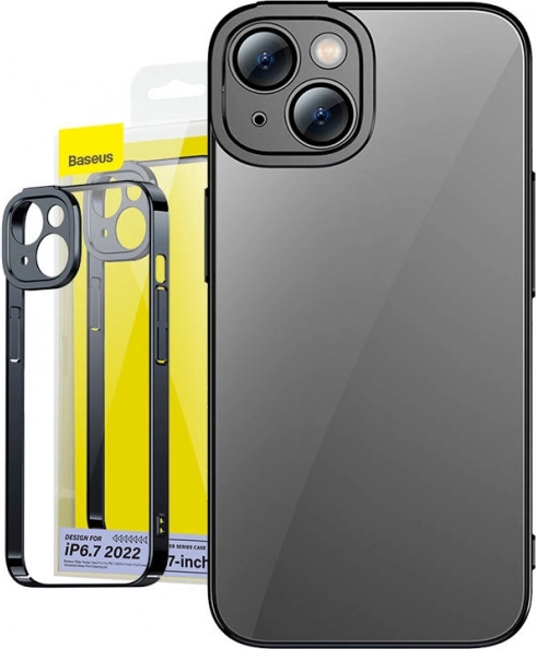 Set aus transparentem Baseus Glitter-Case und gehärtetem Glas für das iPhone 14 Plus