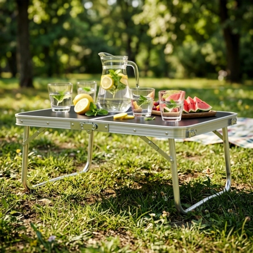 Ideaal laag tafeltje voor picknick en kamperen