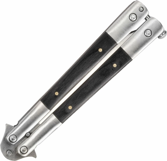 Ergonomic Pakkawood handle with pocket clip