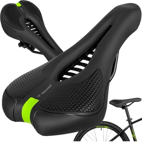 Trizand Bicycle Saddle 28 × 14 cm, comfortable sprung, black
