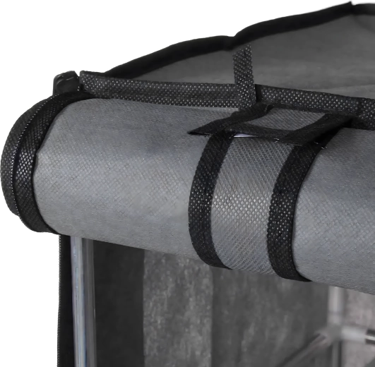 Protective fabric cover with roll-up access