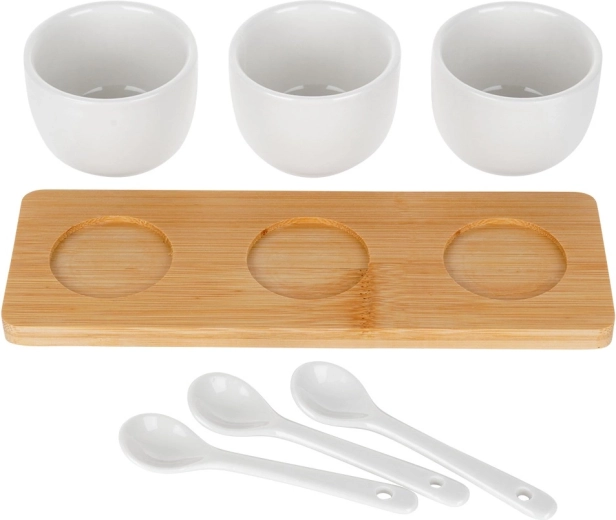 Service élégant sur bambou naturel