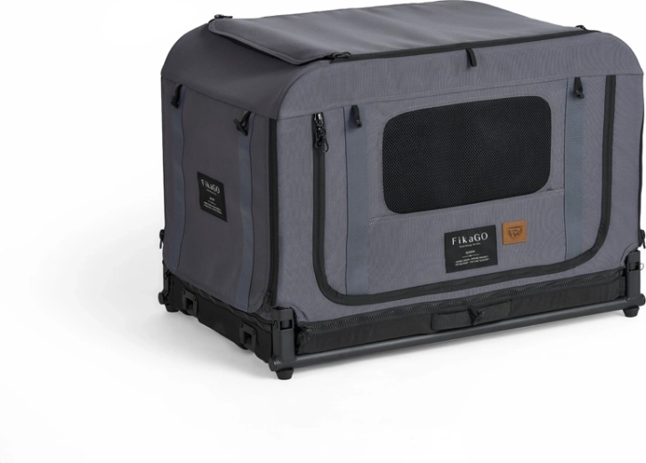 Fikago folding kennel carrier Queen S grey