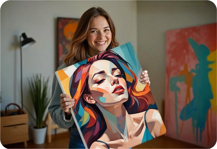 Finished artwork ready to hang