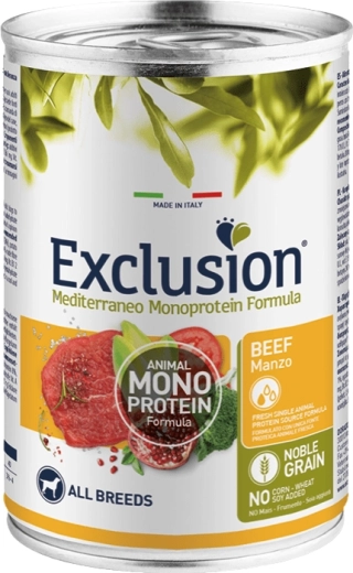 Exclusion Adult boeuf boîte pour chiens de toutes races 400 g