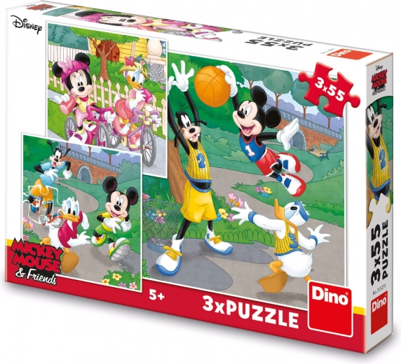 Puzzle MICKEY AND MINNIE play sports 3×55 pieces