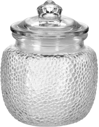 Glazen voorraadpot 700 ml rond met glazen deksel