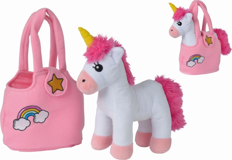 Licorne en peluche dans un sac à main