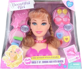 Styling head with accessories for hairstyles