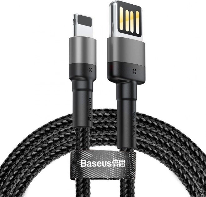 Baseus Cafule beidseitiges USB–Lightning-Kabel 2 m (grau‑schwarz)