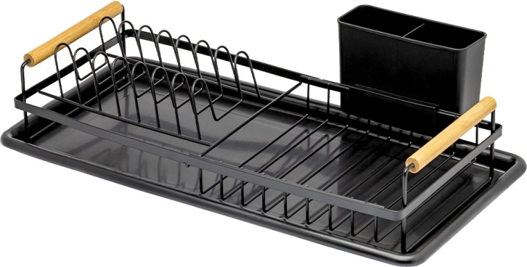 Divided cutlery basket and bamboo handles