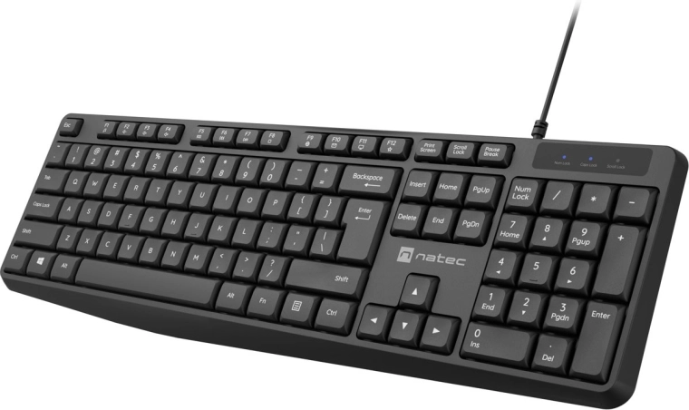 Full-size layout with a numeric keypad