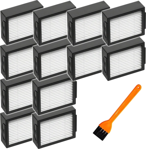 Set HEPA-filters voor iRobot Roomba (serie E/I/J) + reinigingsborsteltje – 12 stuks